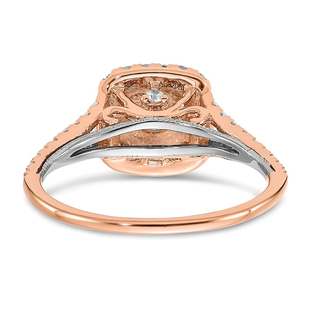 1.0 Ct. Natural Diamond Halo Infinity Bridal Engagement Ring Set in 14K Rose Gold