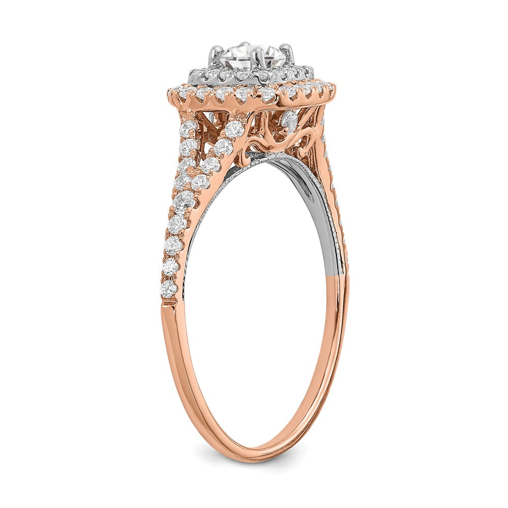 1.0 Ct. Natural Diamond Halo Infinity Bridal Engagement Ring Set in 14K Rose Gold