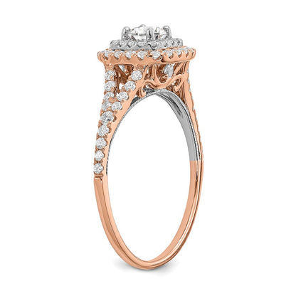 1.0 Ct. Natural Diamond Halo Infinity Bridal Engagement Ring Set in 14K Rose Gold