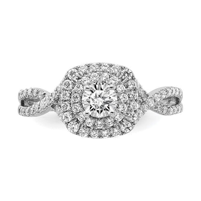 1.0 Ct. Natural Diamond Halo Infinity Bridal Engagement Ring Set in 14K White Gold