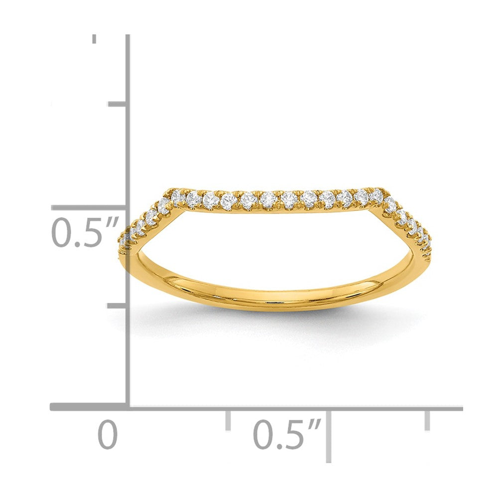 0.15ct. CZ Solid Real 14k Contoured Wedding Wedding Band Ring