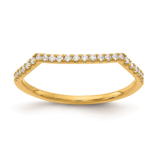 0.15ct. CZ Solid Real 14k Contoured Wedding Wedding Band Ring