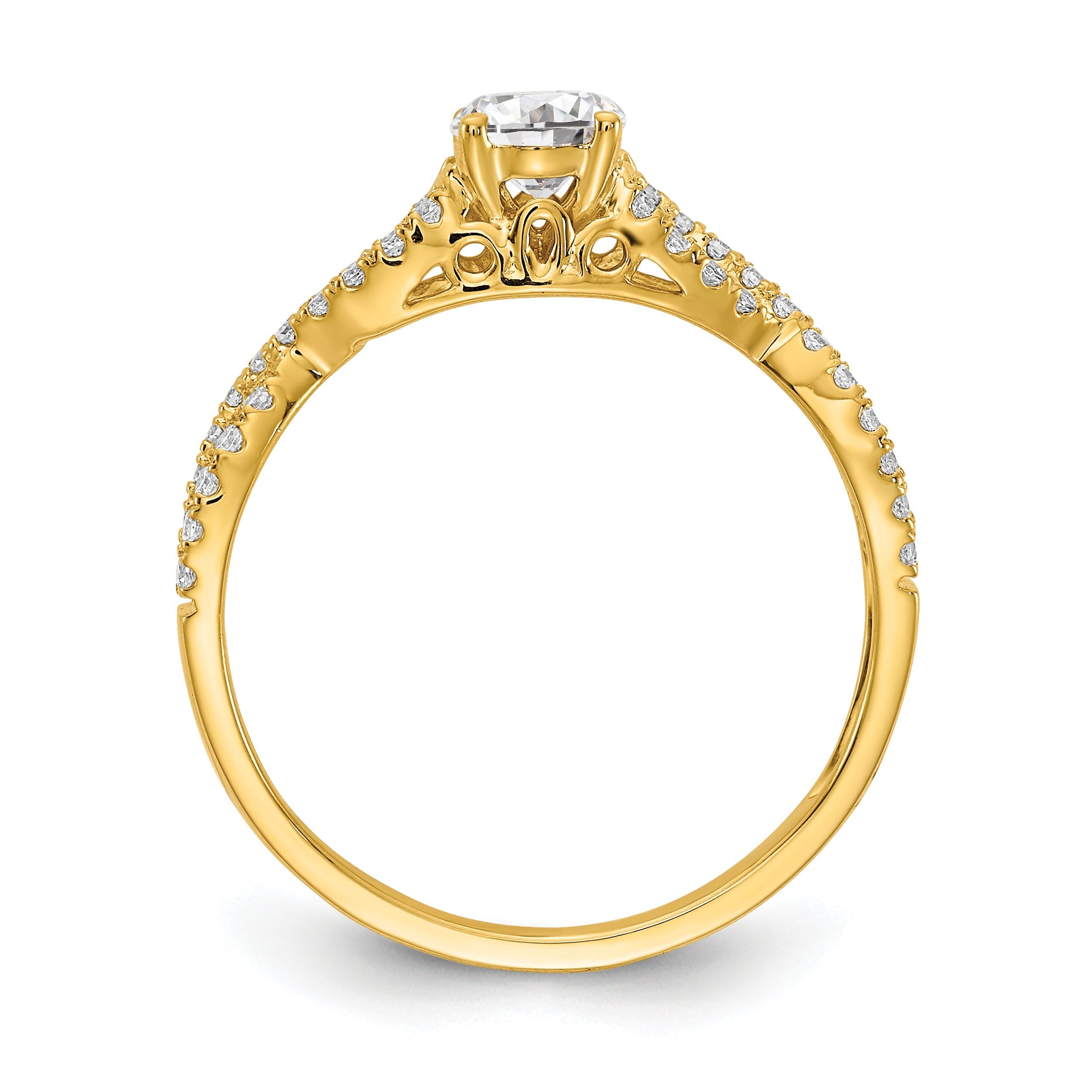 0.40ct. CZ Solid Real 14k Engagement Ring