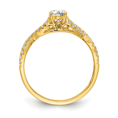 0.40ct. CZ Solid Real 14k Engagement Ring