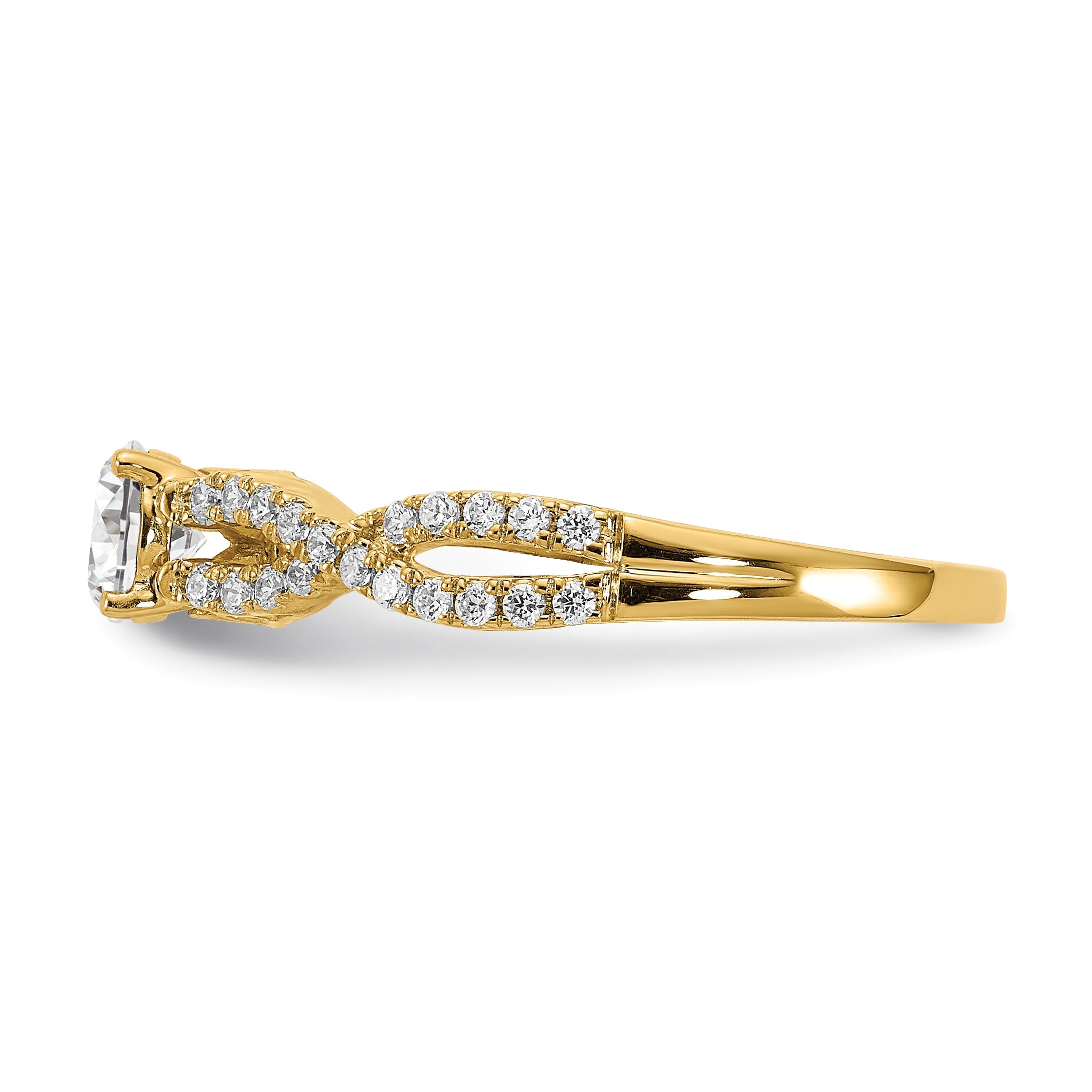 0.40ct. CZ Solid Real 14k Engagement Ring