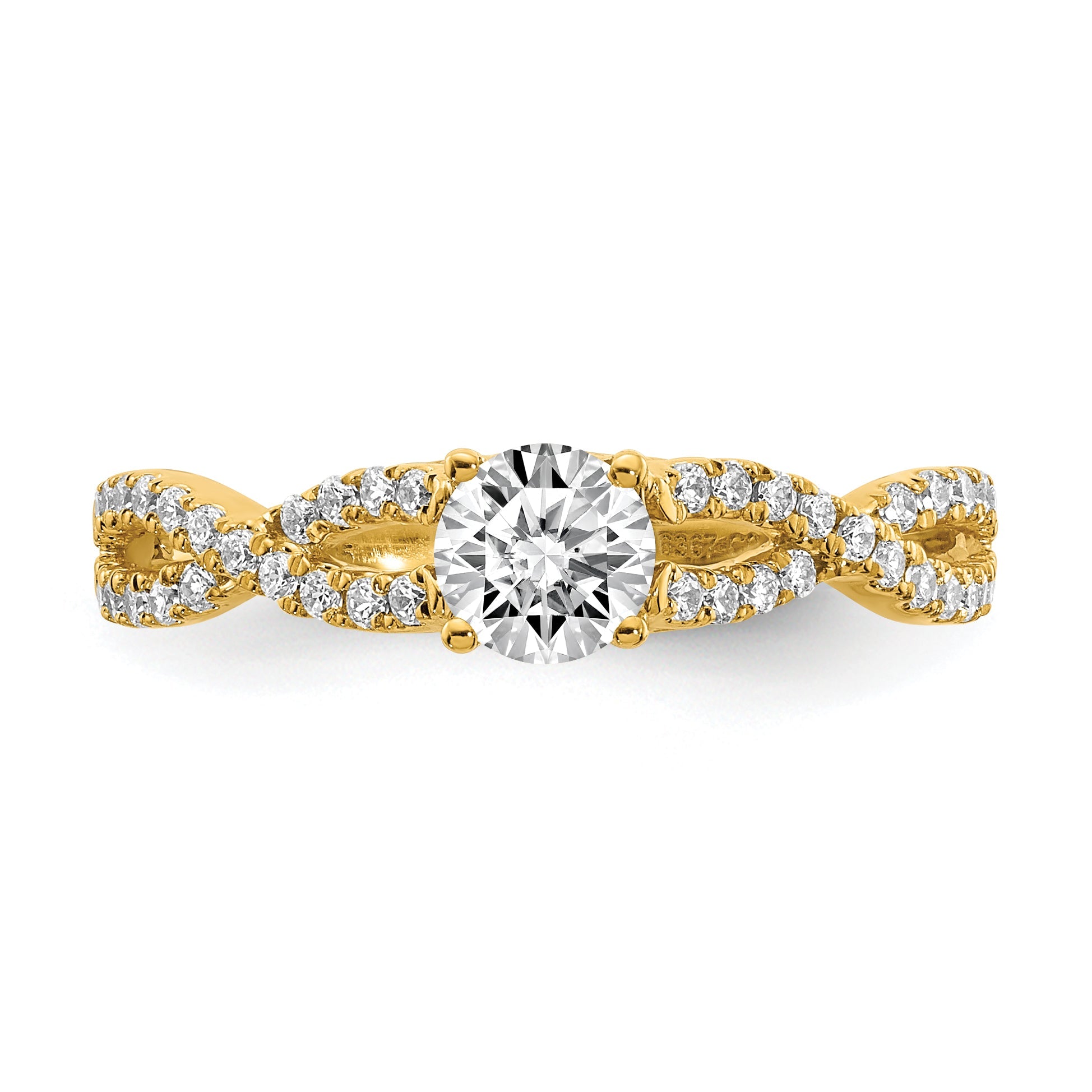 0.40ct. CZ Solid Real 14k Engagement Ring