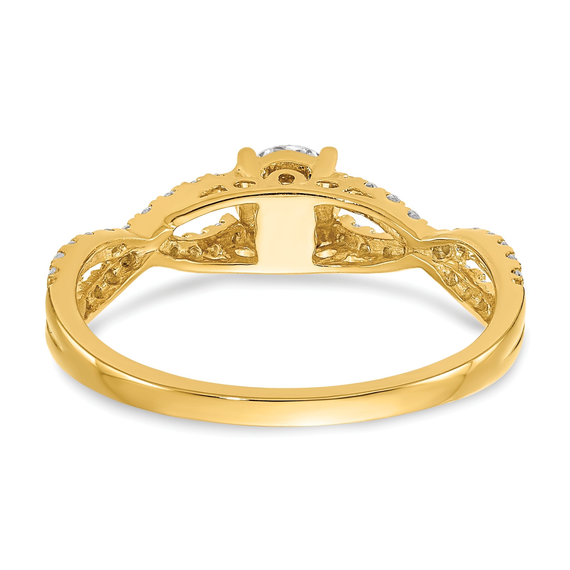 0.40ct. CZ Solid Real 14k Engagement Ring