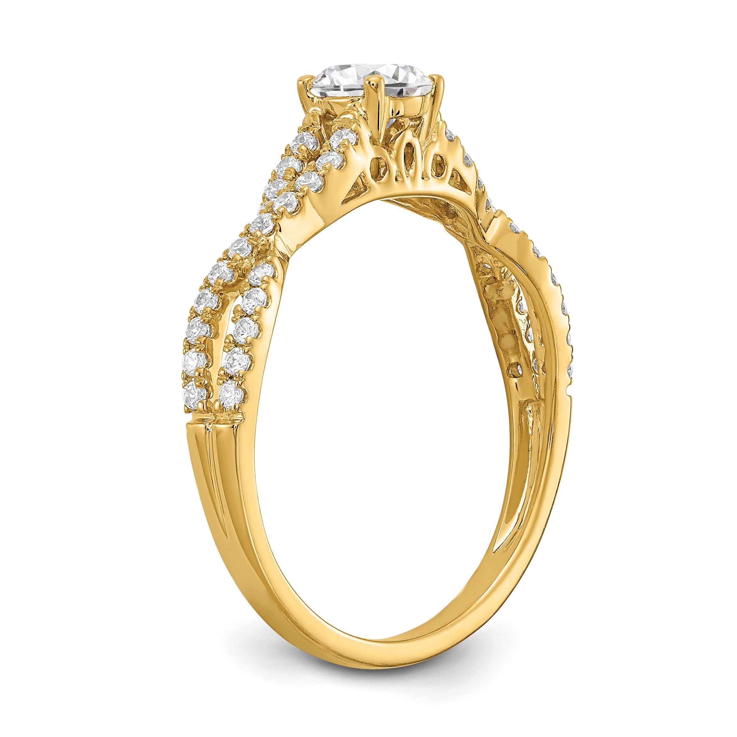 0.40ct. CZ Solid Real 14k Engagement Ring