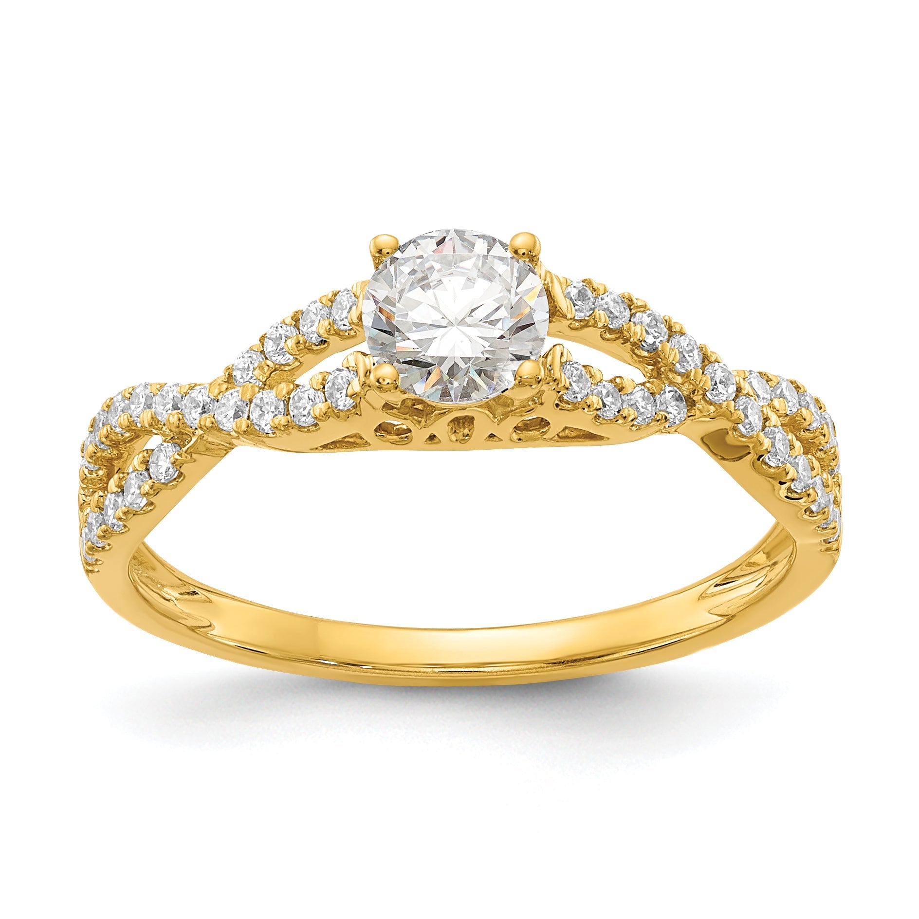 0.40ct. CZ Solid Real 14k Engagement Ring