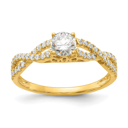 0.40ct. CZ Solid Real 14k Engagement Ring