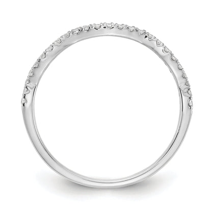 0.15ct. CZ Solid Real 14k White Gold Contoured Wedding Wedding Band Ring