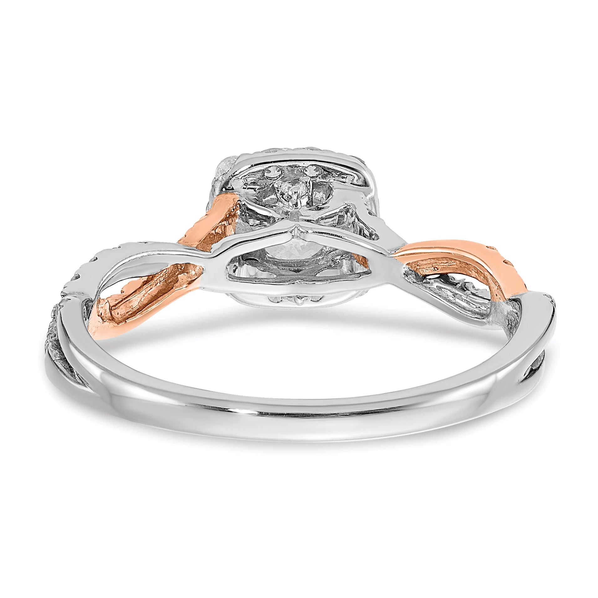 0.33ct. CZ Solid Real 14k White u0026 Rose Gold Engagement Ring