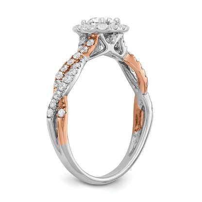 0.33ct. CZ Solid Real 14k White u0026 Rose Gold Engagement Ring