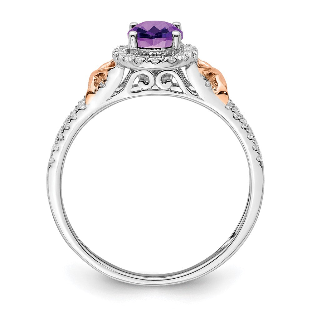 14k white gold w rg accent amethyst and real diamond halo ring rm5957 am 025 wa