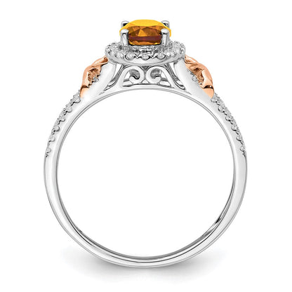 14k white gold w rg accent citrine and real diamond halo ring rm5957 ci 025 wa