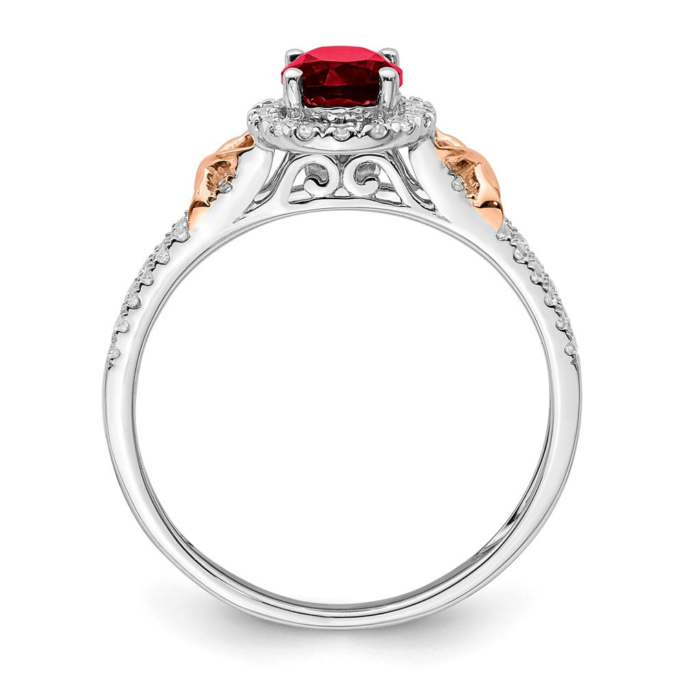 14k white gold w rg accent garnet and real diamond halo ring rm5957 ga 025 wa