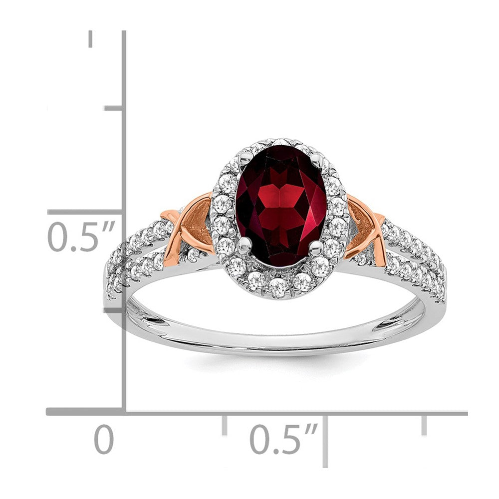 14k white gold w rg accent garnet and real diamond halo ring rm5957 ga 025 wa
