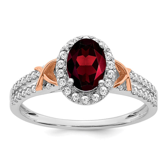 14k white gold w rg accent garnet and real diamond halo ring rm5957 ga 025 wa