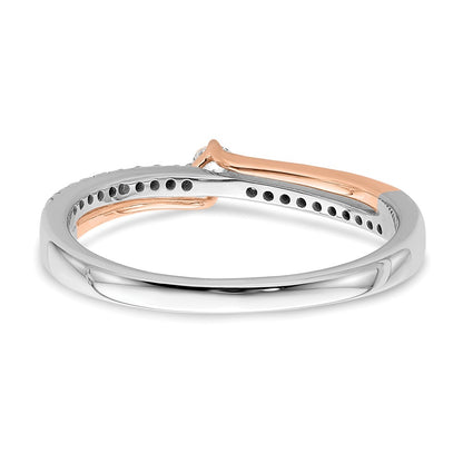 0.07ct. CZ Solid Real 14k White & Rose Gold Promise Ring