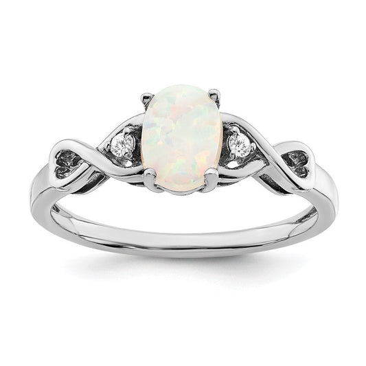 14k white gold created opal and real diamond ring rm5972 op 004 wa