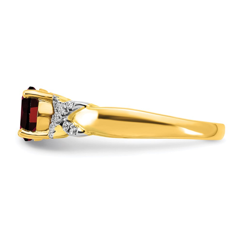 14k two tone gold garnet and real diamond ring rm5983 ga 013 ywa