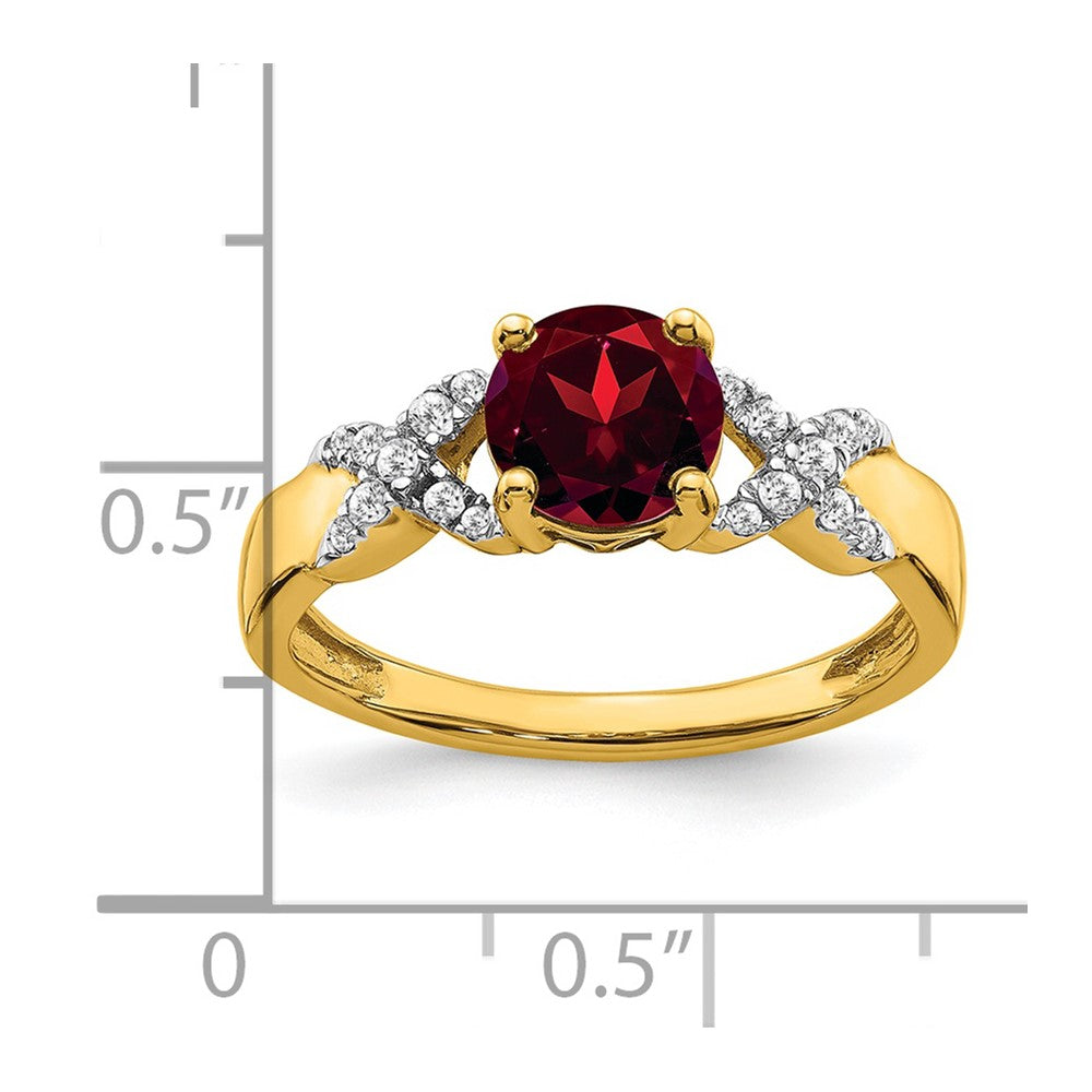 14k two tone gold garnet and real diamond ring rm5983 ga 013 ywa