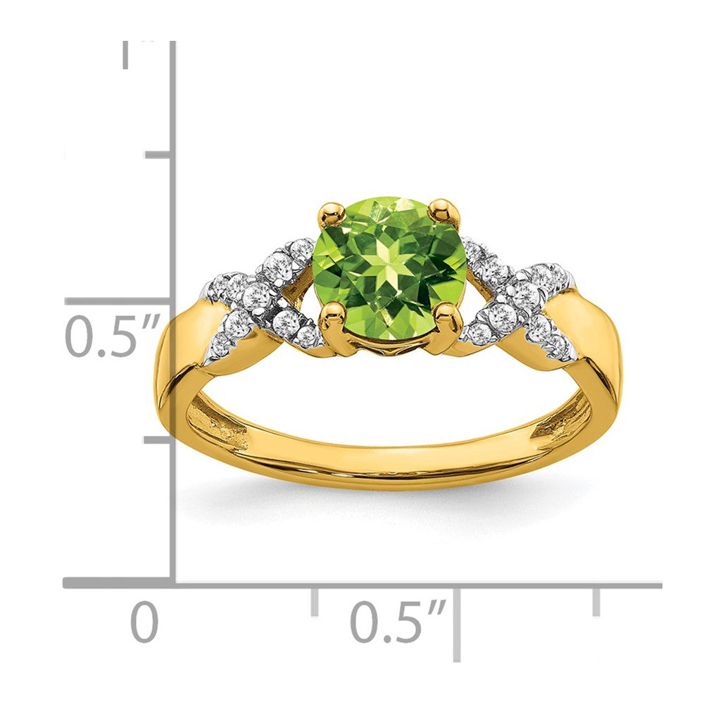 14k two tone gold peridot and real diamond ring rm5983 pe 013 ywa