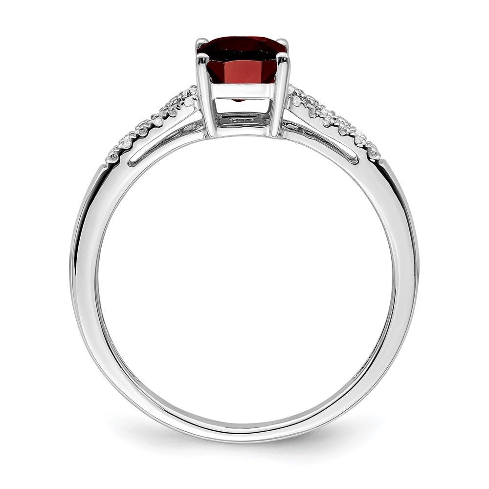 14k white gold emerald cut garnet and real diamond ring rm5985 ga 006 wa