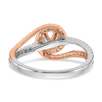 0.33ct. CZ Solid Real 14k White u0026 Rose Gold Engagement Ring