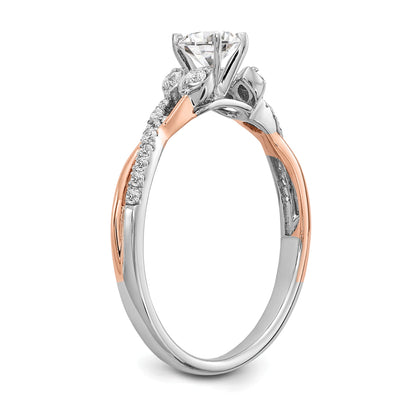 0.33ct. CZ Solid Real 14k White u0026 Rose Gold Engagement Ring