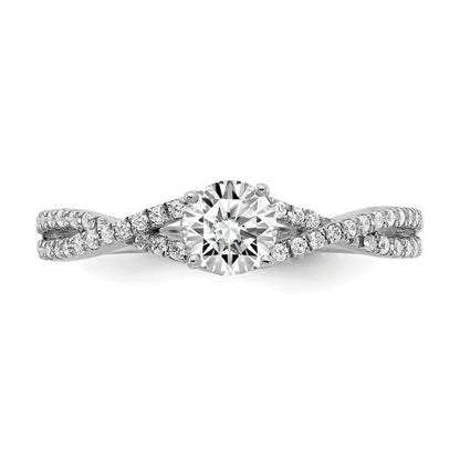 0.40ct. CZ Solid Real 14k White Gold Engagement Ring