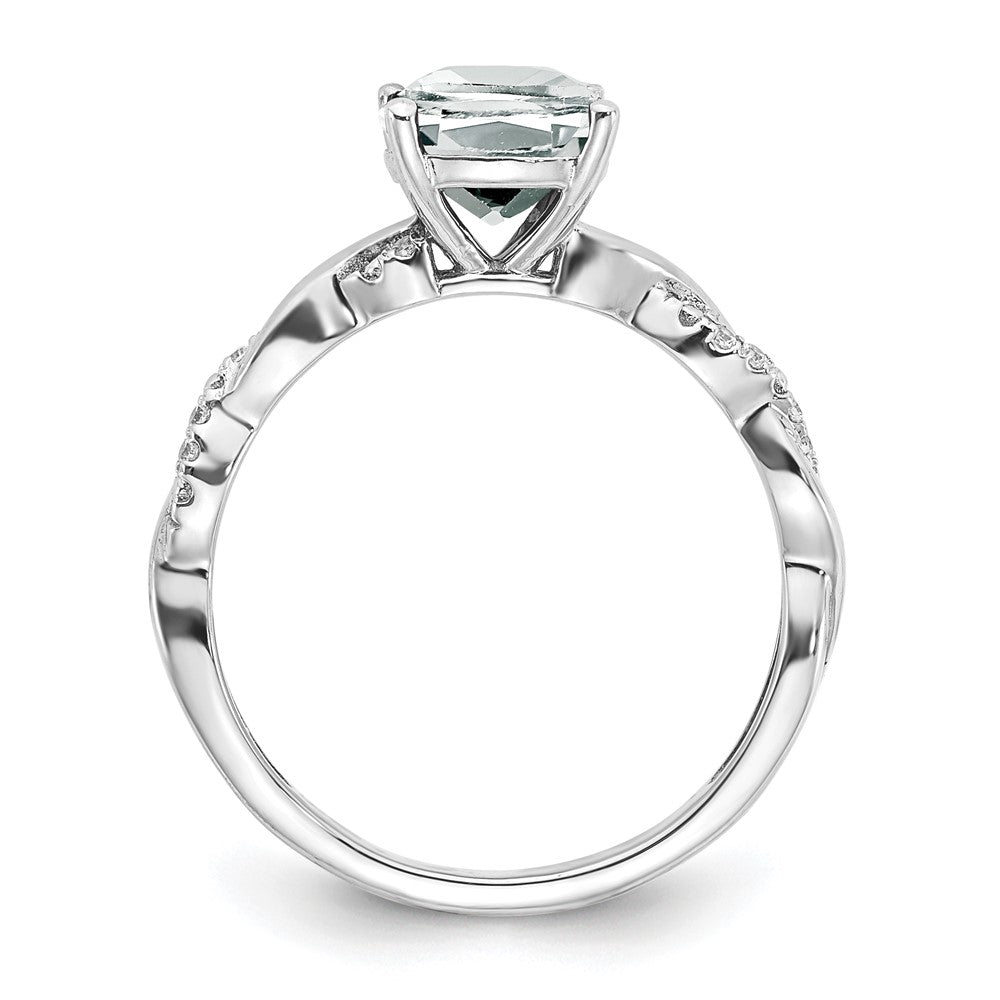 Sterling Silver White Topaz and Diamond Ring