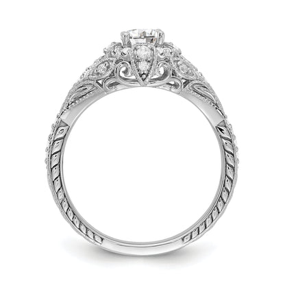 0.40ct. CZ Solid Real 14k White Gold Engagement Ring
