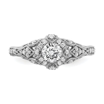 0.40ct. CZ Solid Real 14k White Gold Engagement Ring