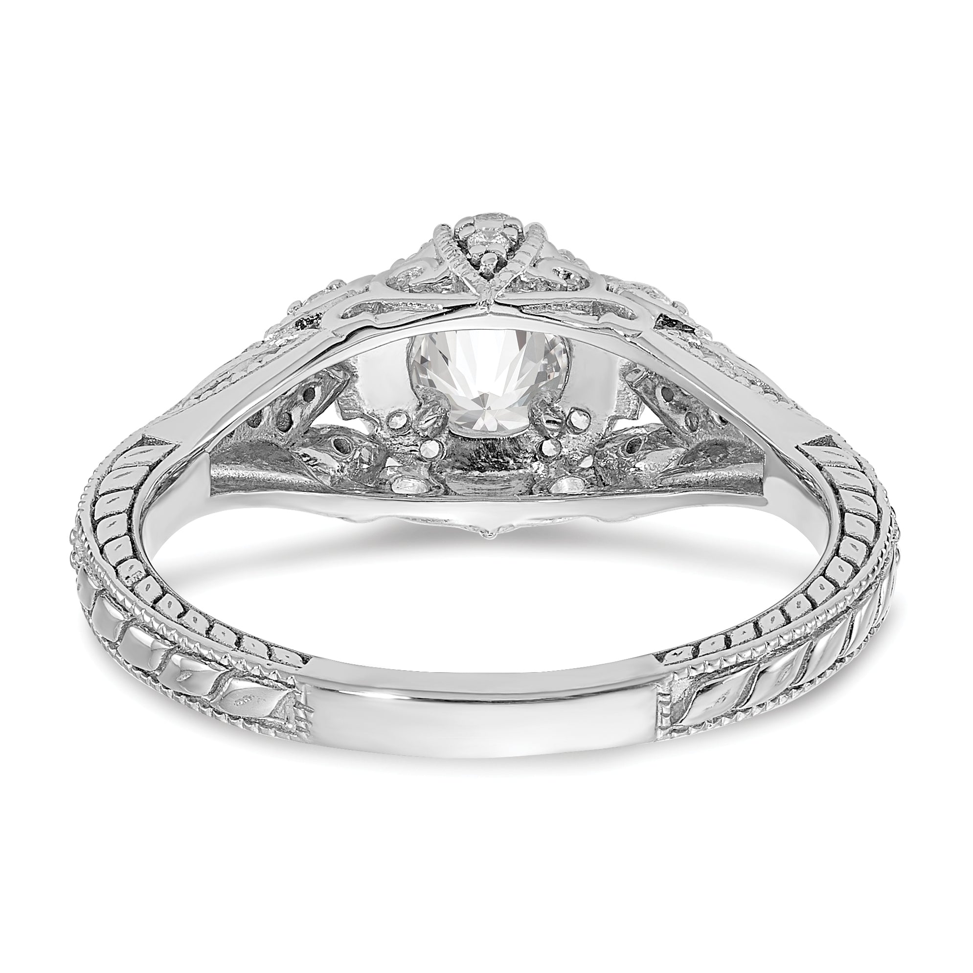 0.40ct. CZ Solid Real 14k White Gold Engagement Ring