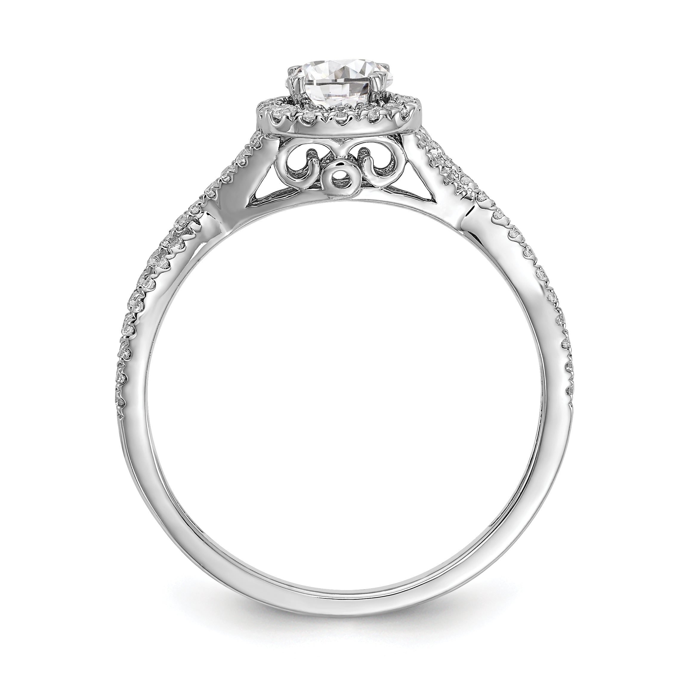 0.40ct. CZ Solid Real 14k White Gold Engagement Ring