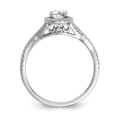 0.40ct. CZ Solid Real 14k White Gold Engagement Ring