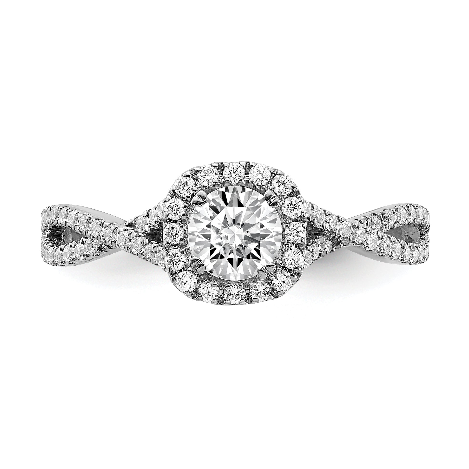 0.40ct. CZ Solid Real 14k White Gold Engagement Ring