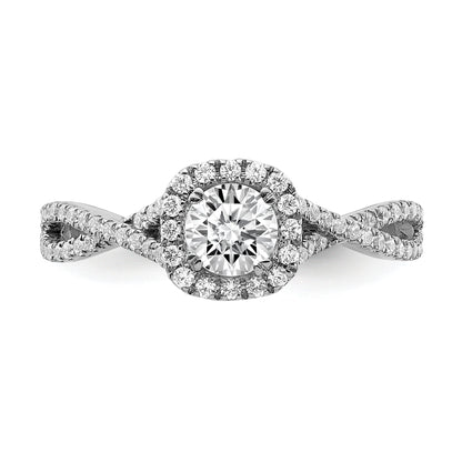 0.40ct. CZ Solid Real 14k White Gold Engagement Ring