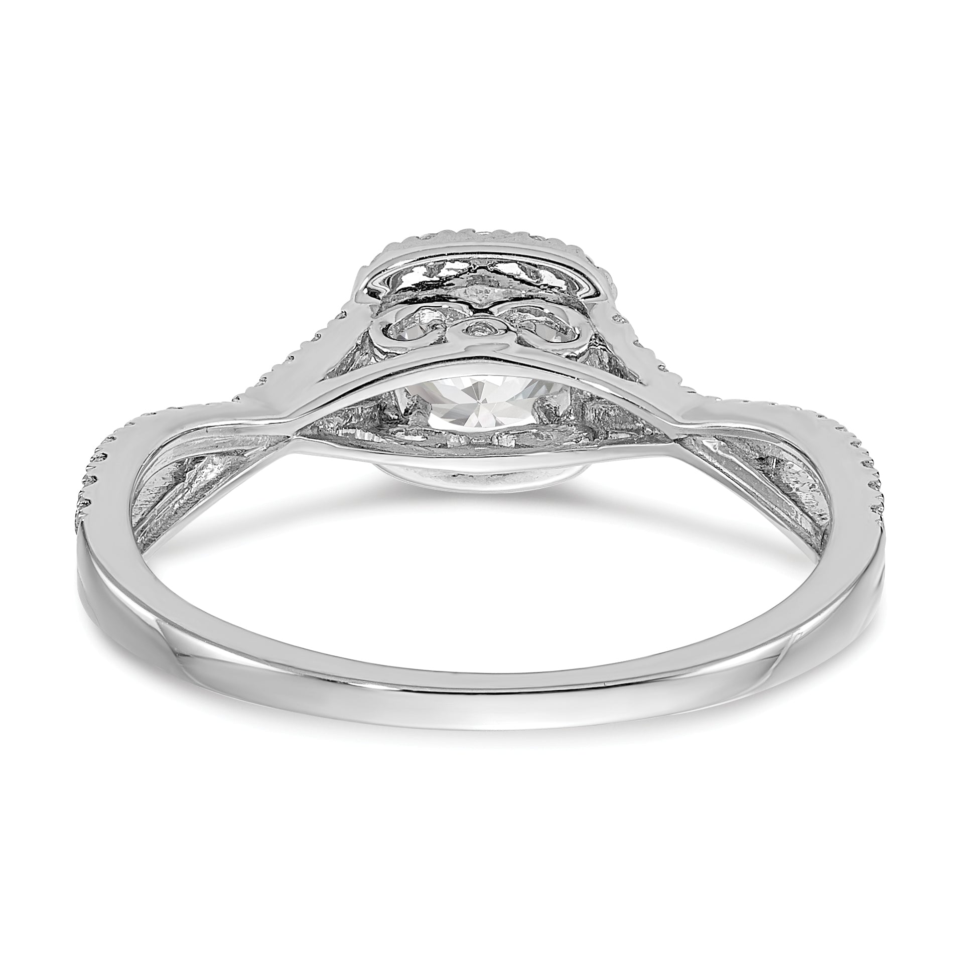 0.40ct. CZ Solid Real 14k White Gold Engagement Ring