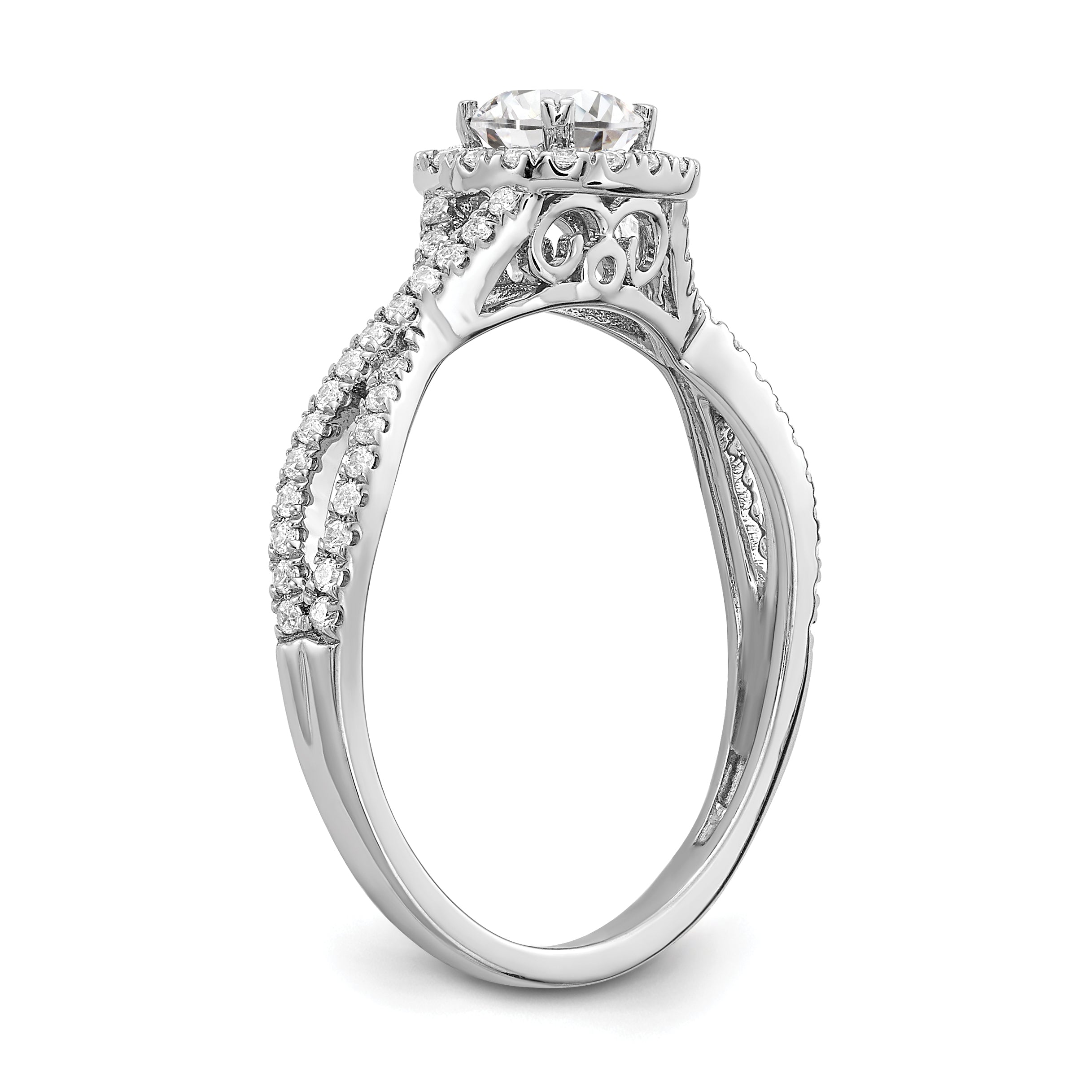 0.40ct. CZ Solid Real 14k White Gold Engagement Ring
