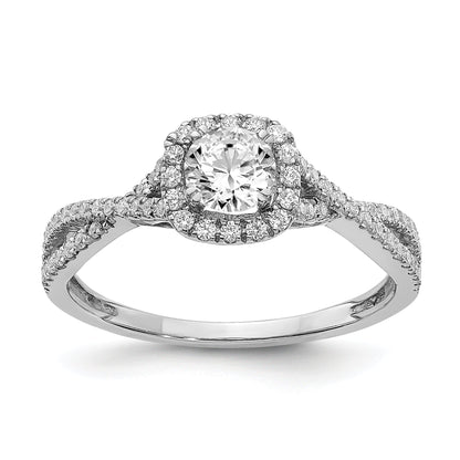 0.40ct. CZ Solid Real 14k White Gold Engagement Ring