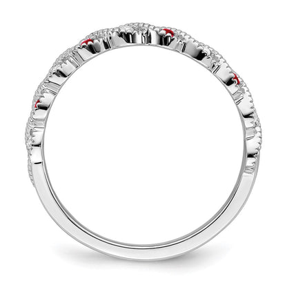 14k white gold ruby and real diamond twist band rm6050 ru 008 wa