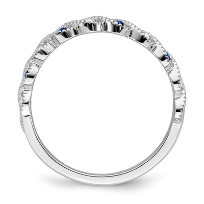 14k white gold sapphire and real diamond twist band rm6050 sa 008 wa
