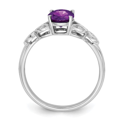 14k white gold oval amethyst and real diamond ring rm6090 am 004 wa