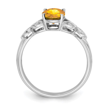 14k white gold oval citrine and real diamond ring rm6090 ci 004 wa