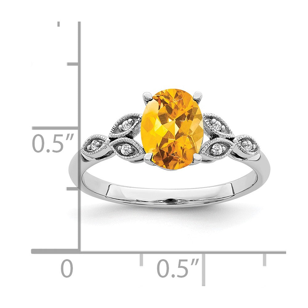 14k white gold oval citrine and real diamond ring rm6090 ci 004 wa