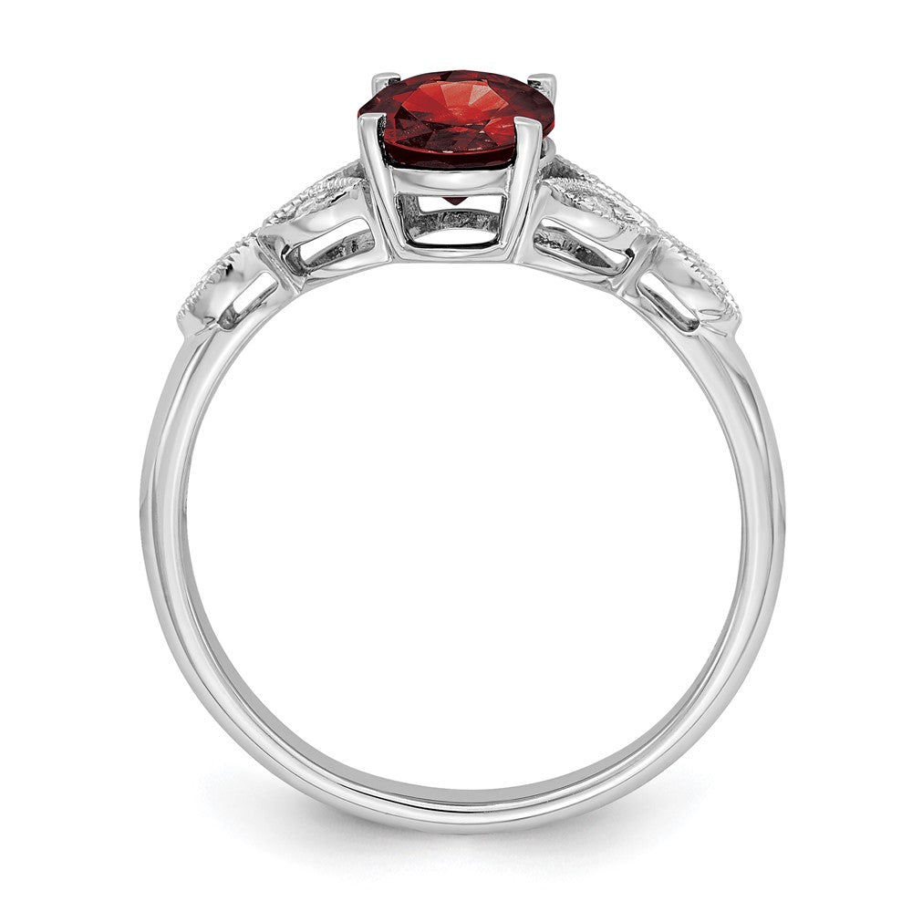 14k white gold oval garnet and real diamond ring rm6090 ga 004 wa