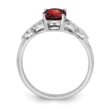 14k white gold oval garnet and real diamond ring rm6090 ga 004 wa