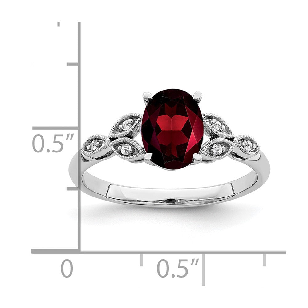 14k white gold oval garnet and real diamond ring rm6090 ga 004 wa